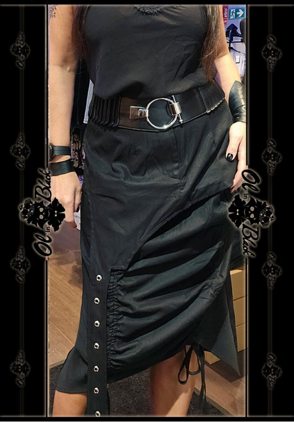 FALDA CABLES Y OJALES - NEGRA