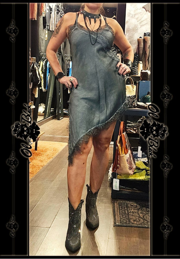 VESTIDO LENCERO ACERO