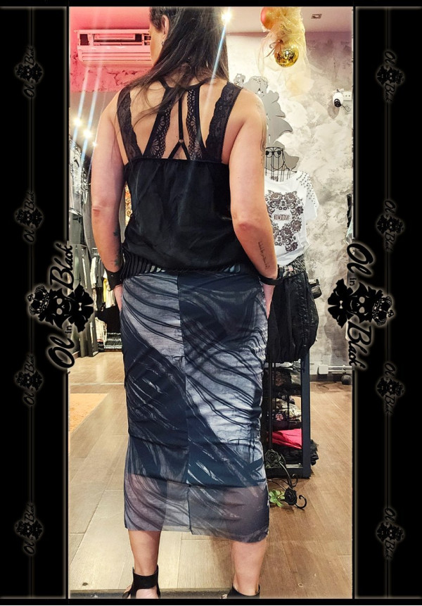 FALDA MIDI GASA GRIS