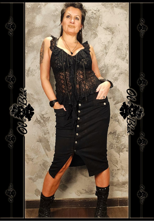 FALDA MIDI DENIM ABOTONADA PUSH UP