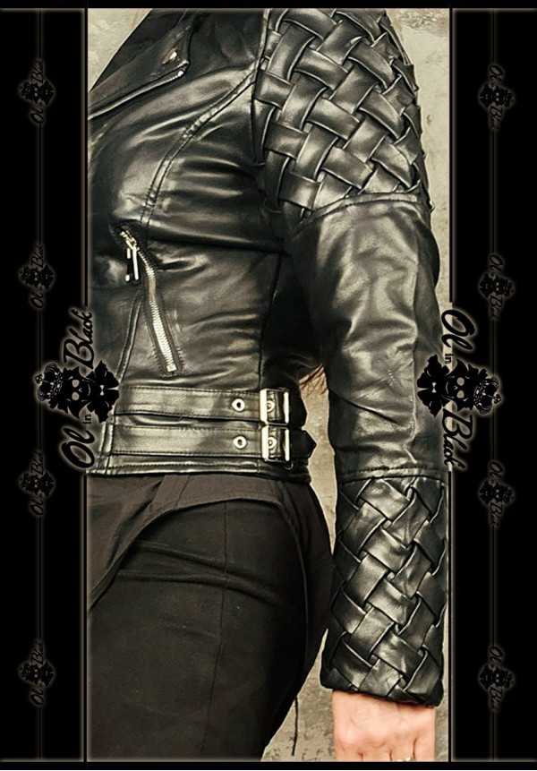 CAZADORA POLIPIEL TRENZADA MANGA