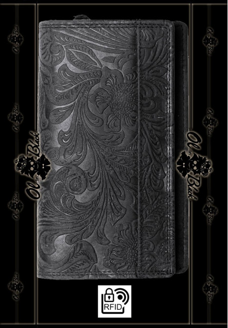 CARTERA CUERO IMPRESION FLORAL