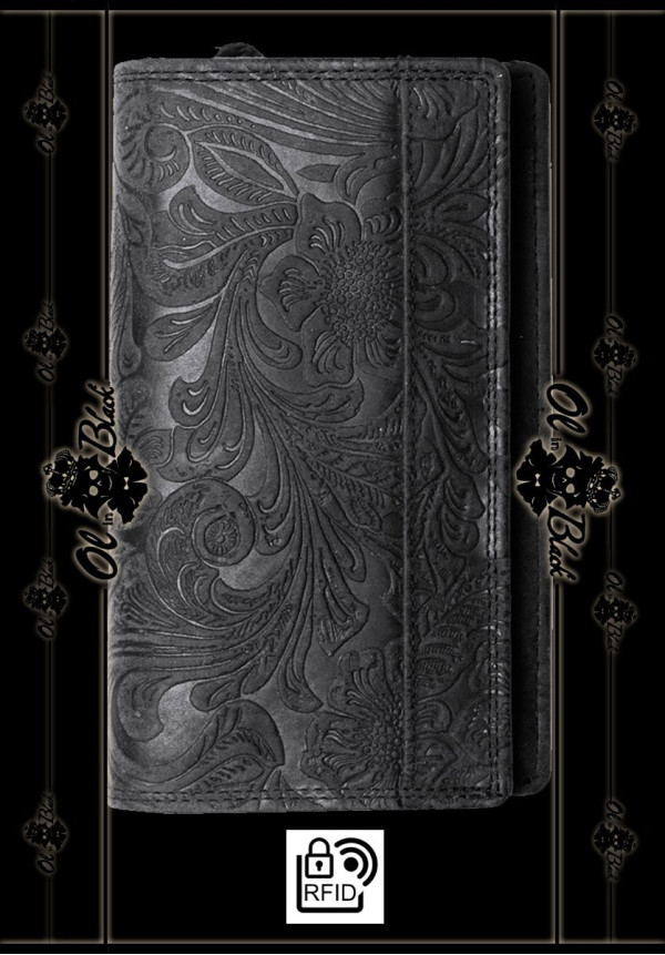 CARTERA CUERO IMPRESION FLORAL