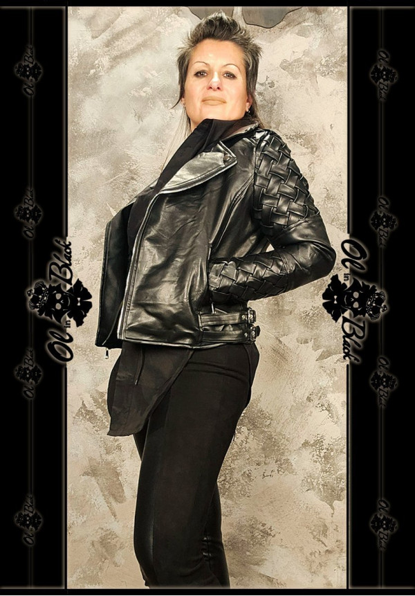 CAZADORA POLIPIEL TRENZADA MANGA