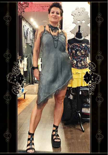 VESTIDO LENCERO ACERO