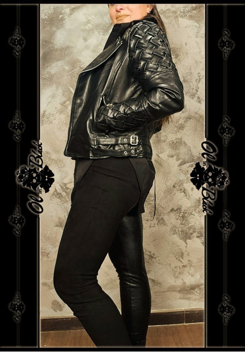 CAZADORA POLIPIEL TRENZADA MANGA