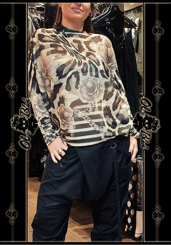 JERSEY FINO MANGA LARGA ANIMAL PARDO