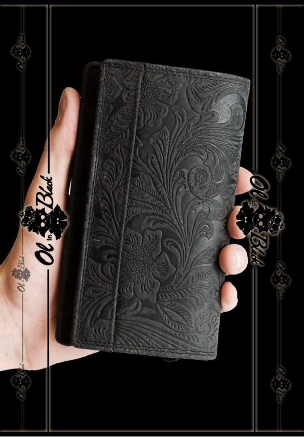 CARTERA CUERO IMPRESION FLORAL