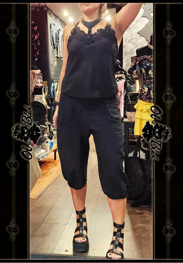 PANTALON BOMBACHO LINO NEGRO