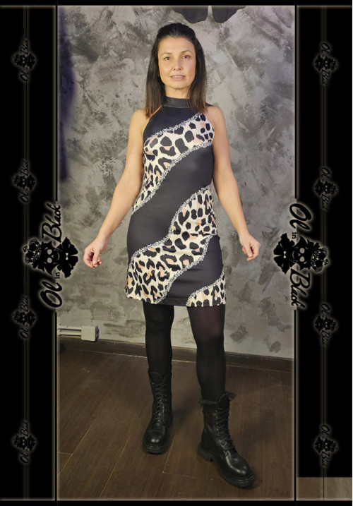 VESTIDO CORTO ESTAMPADO LEOPARDO